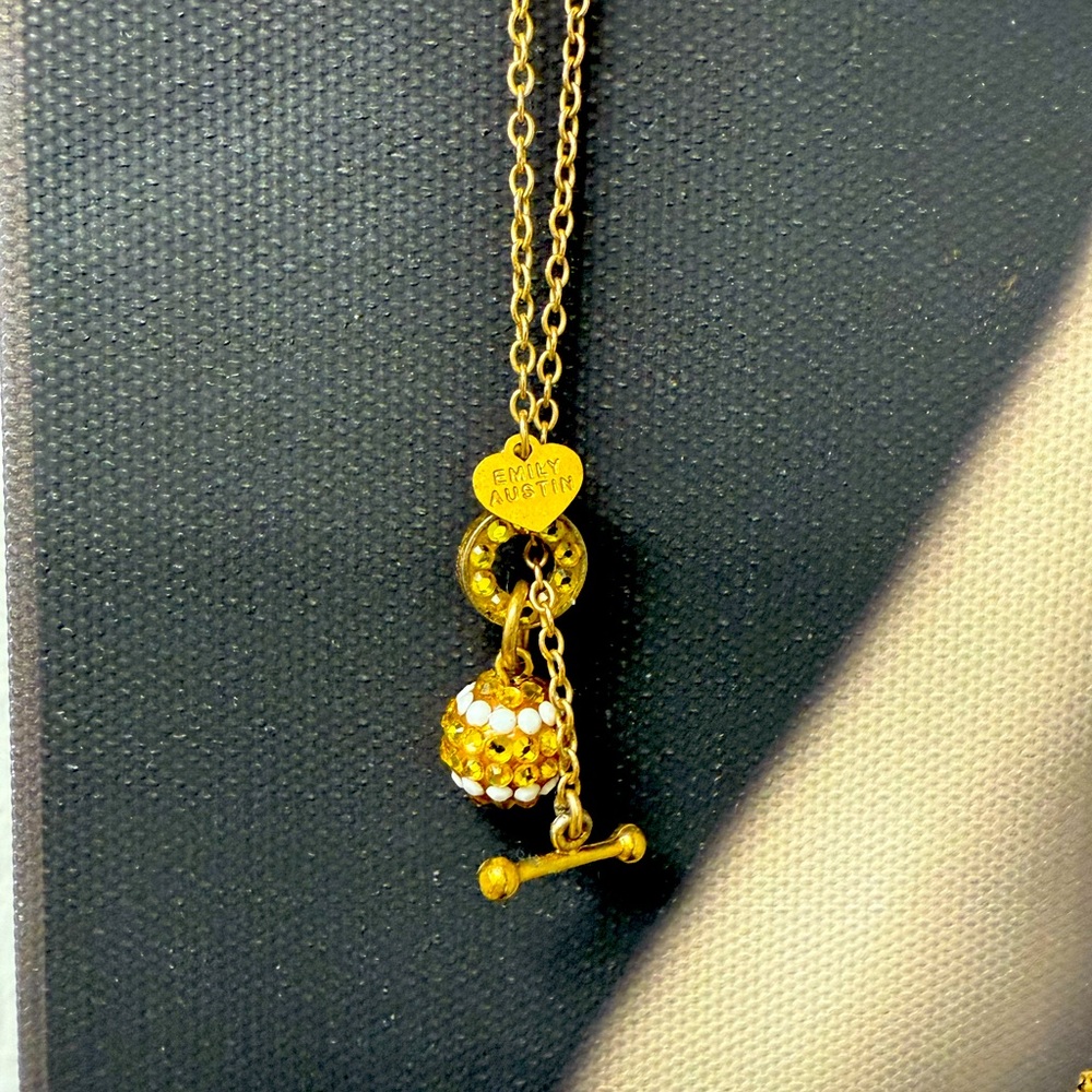 Emily Austin Tennis Necklace Swarovski Gold  Tennis Ball#Tennisnecklace